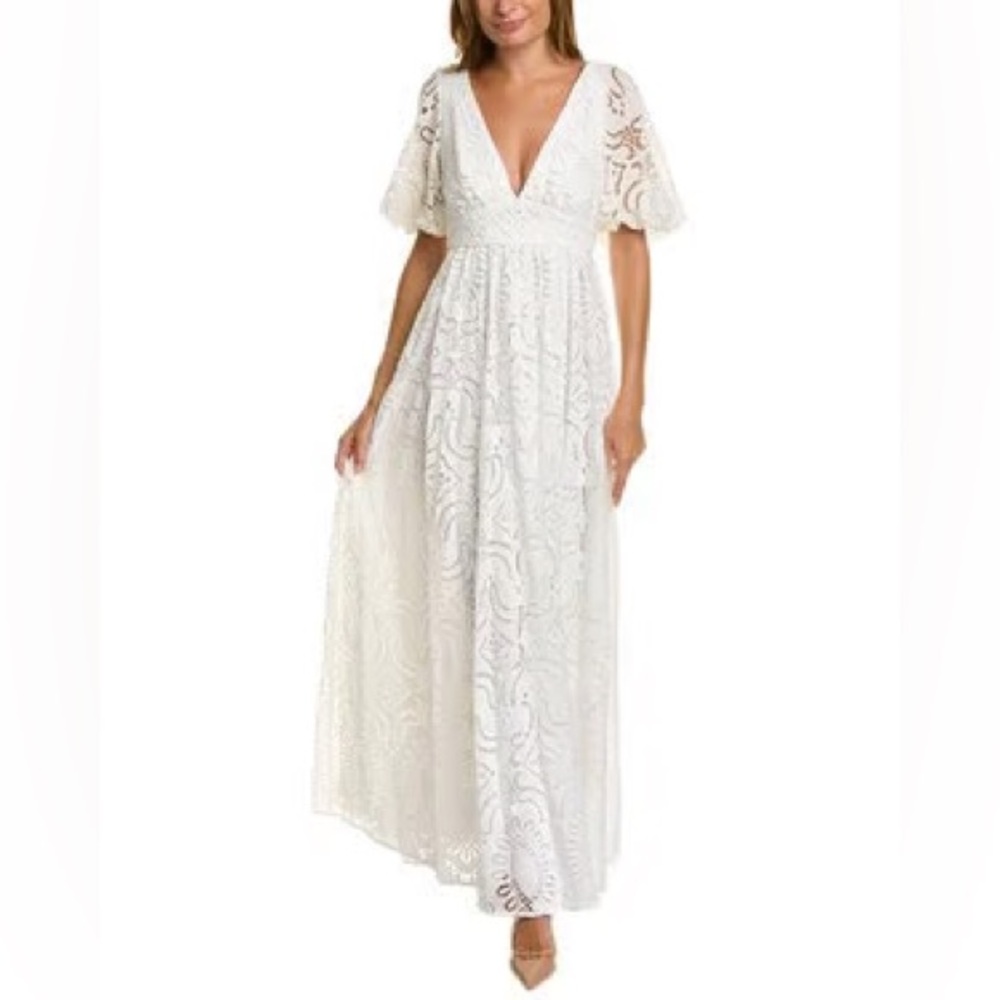 Elegant White Lace Maxi Dress